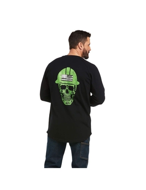 Vêtements De Travail Ariat Rebar Coton Strong Roughneck Graphique T Shirts Noir Homme | DBE-54015182