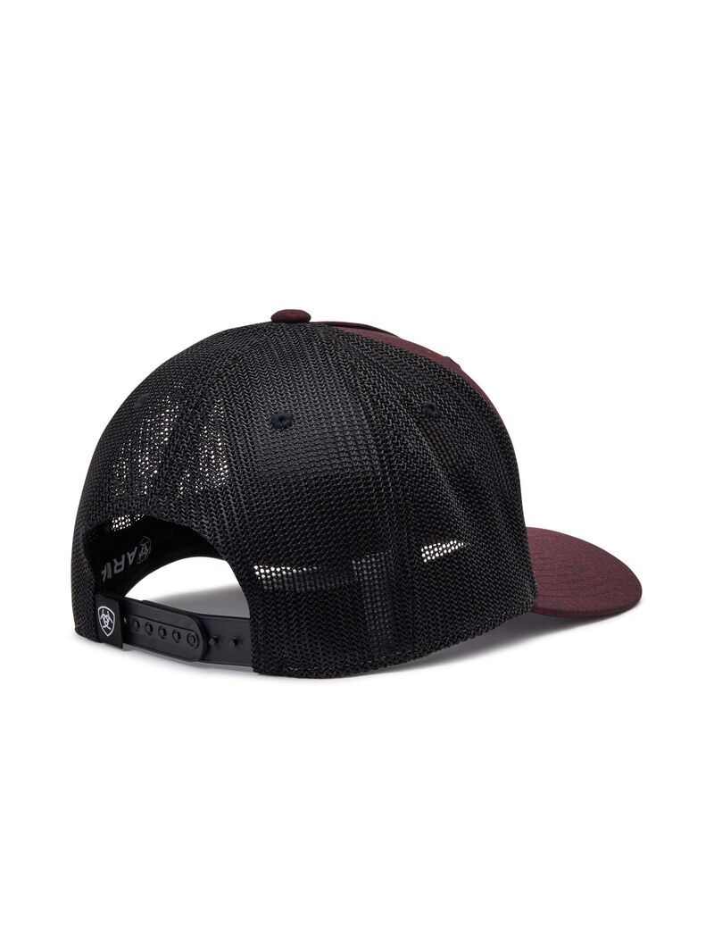 Casquettes Ariat Round logo patch Bordeaux Homme | NGQ-67645325