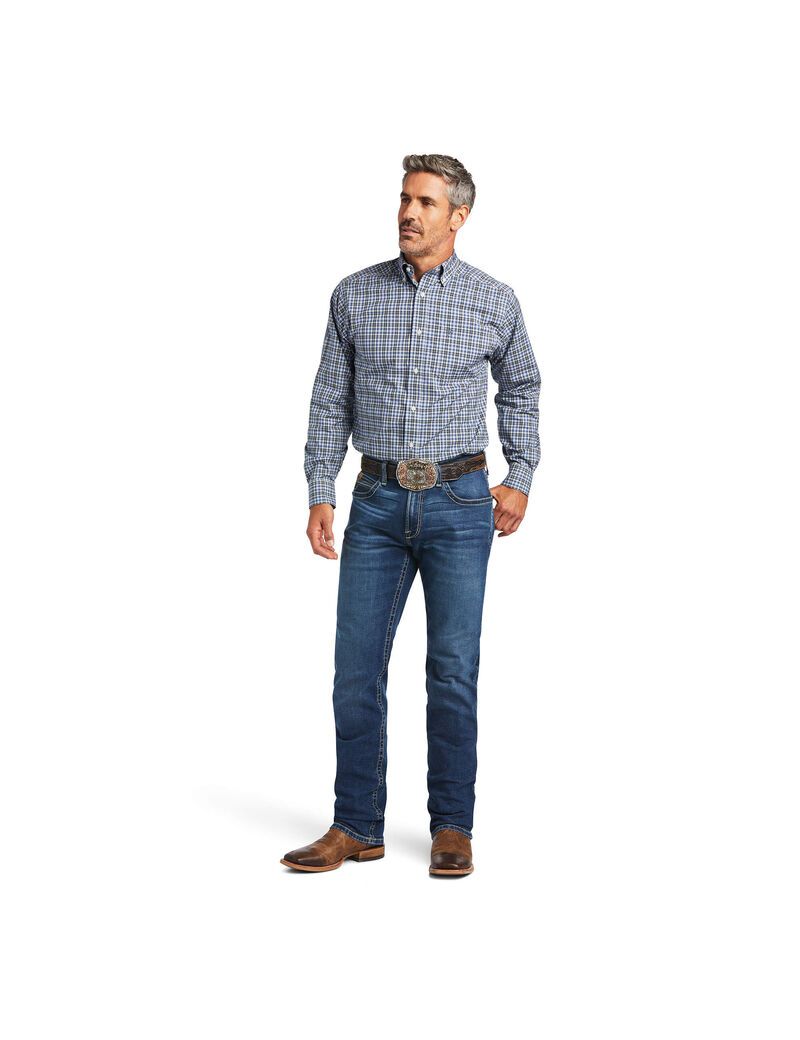 Chemises De Costume Ariat Pro Series Adriel Fitted Grise Foncé Bleu Homme | ATF-25015885