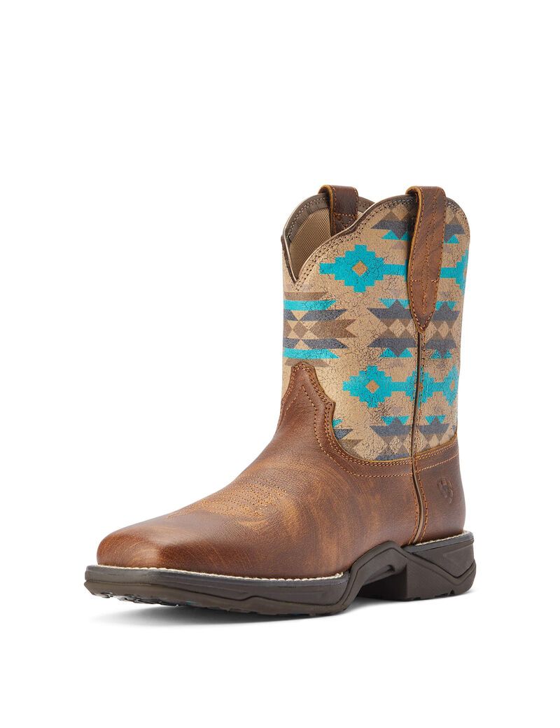 Bottes Western Ariat Anthem Shortie Savanna Grise Marron Femme | FMP-28061903