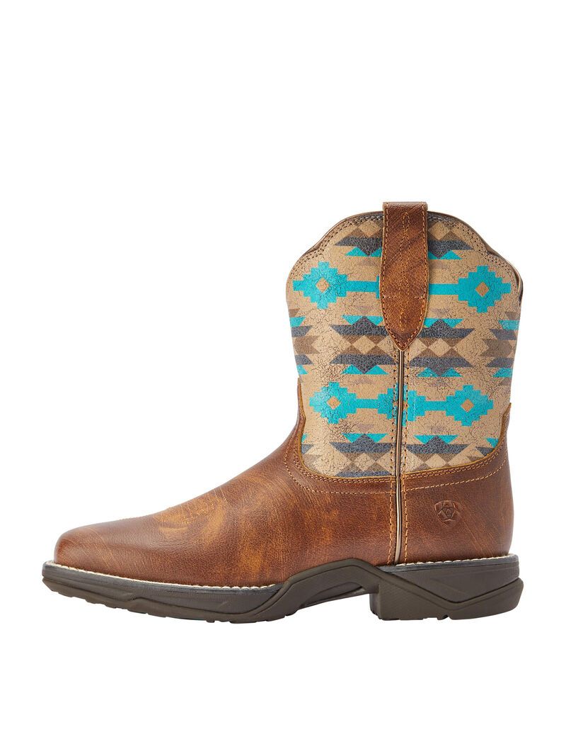 Bottes Western Ariat Anthem Shortie Savanna Grise Marron Femme | FMP-28061903