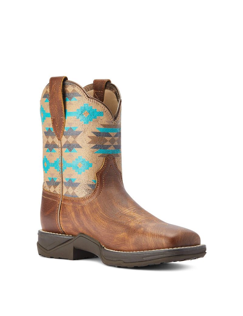 Bottes Western Ariat Anthem Shortie Savanna Grise Marron Femme | FMP-28061903