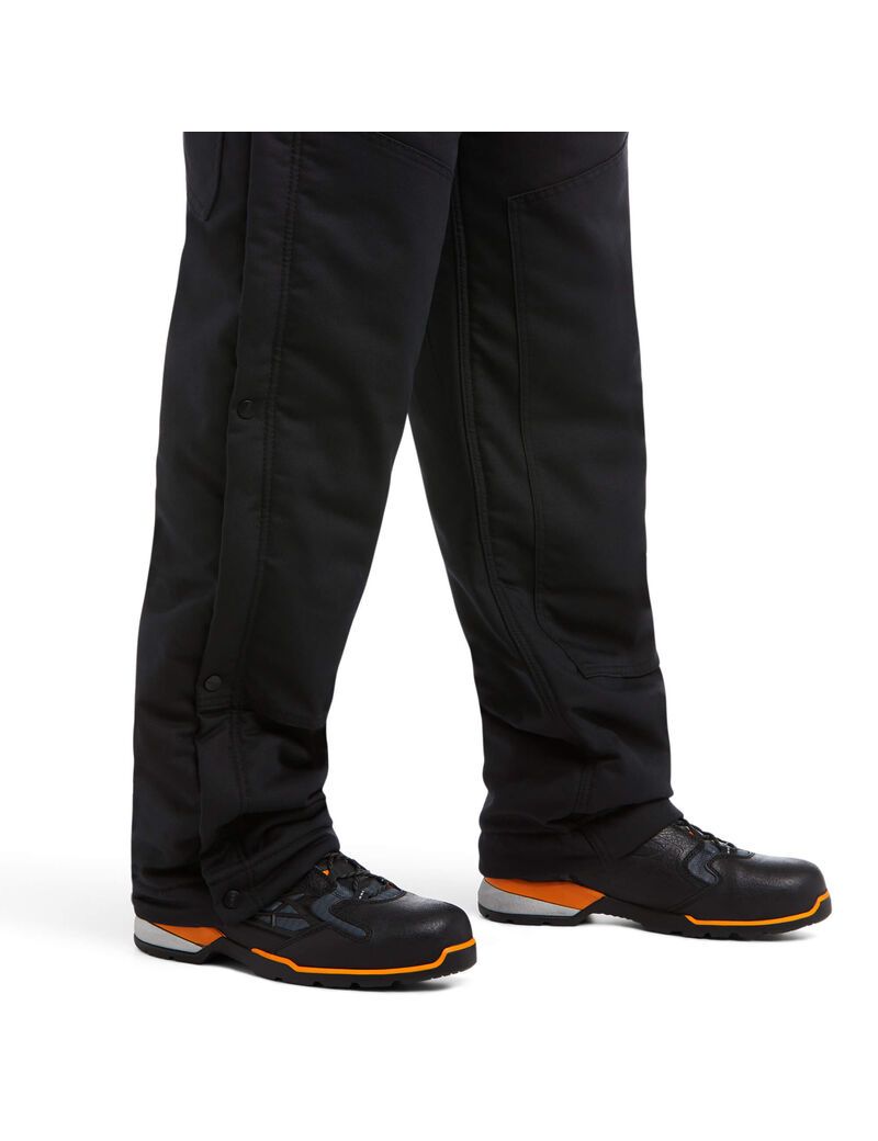 Pantalon Bib Ariat Rebar DuraCanvas Stretch Insulated Noir Homme | FGJ-36984418