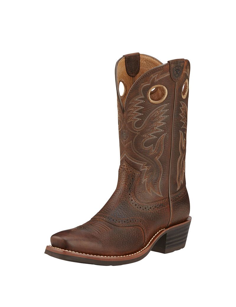 Bottes Western Ariat Heritage Roughstock Marron Homme | OPC-11086129