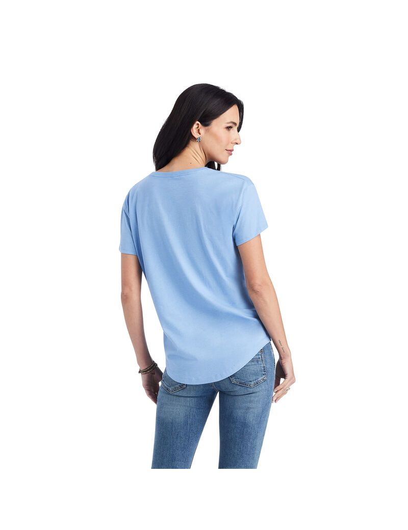 Hauts Ariat Sunset Arc Tee Bleu Femme | ATQ-48782694