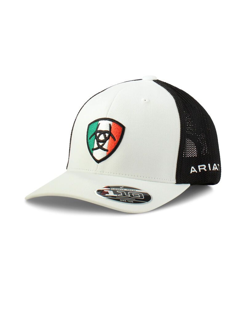 Casquettes Ariat Mexico shield logo Blanche Homme | UMP-01214612