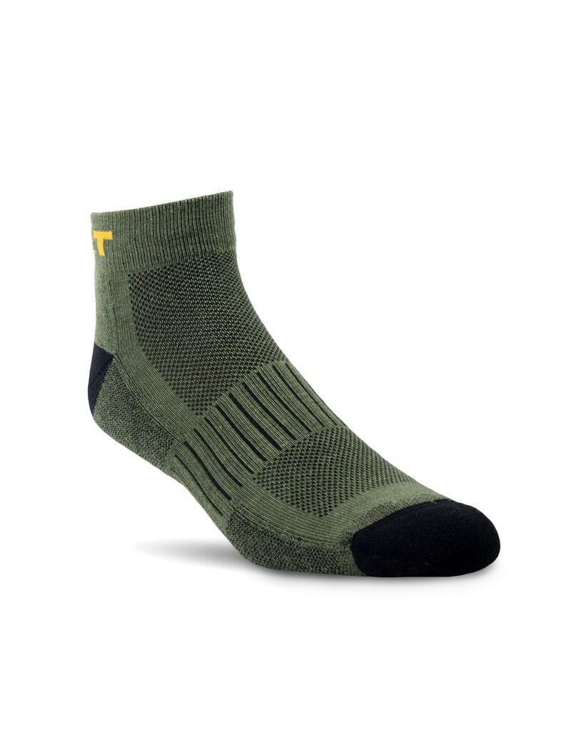 Chaussettes Ariat High Performance Quarter Crew Tek Travail 3PCS Vert Olive Femme | GND-32120135