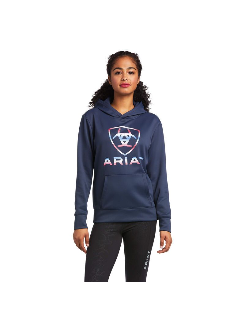 Sweat à Capuche Ariat Tek Bleu Femme | PRT-07711133