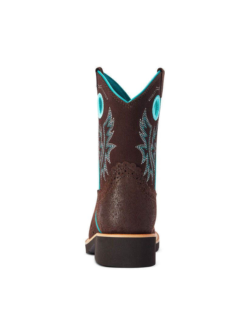 Bottes Western Ariat Fatbaby Cowgirl Bleu Royal Chocolat Enfant | TFV-18278243