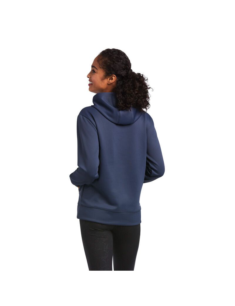 Sweat à Capuche Ariat Tek Bleu Femme | PRT-07711133