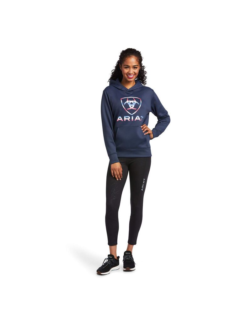 Sweat à Capuche Ariat Tek Bleu Femme | PRT-07711133