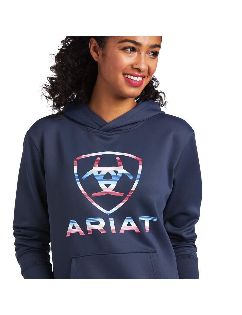 Sweat à Capuche Ariat Tek Bleu Femme | PRT-07711133