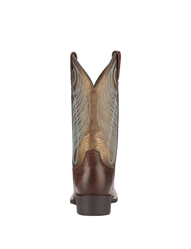 Bottes Western Ariat Round Up Larges Square Embout Marron Femme | MMC-35477410