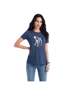 Hauts Ariat Star Calf Tee Bleu Marine Femme | XSI-97595577