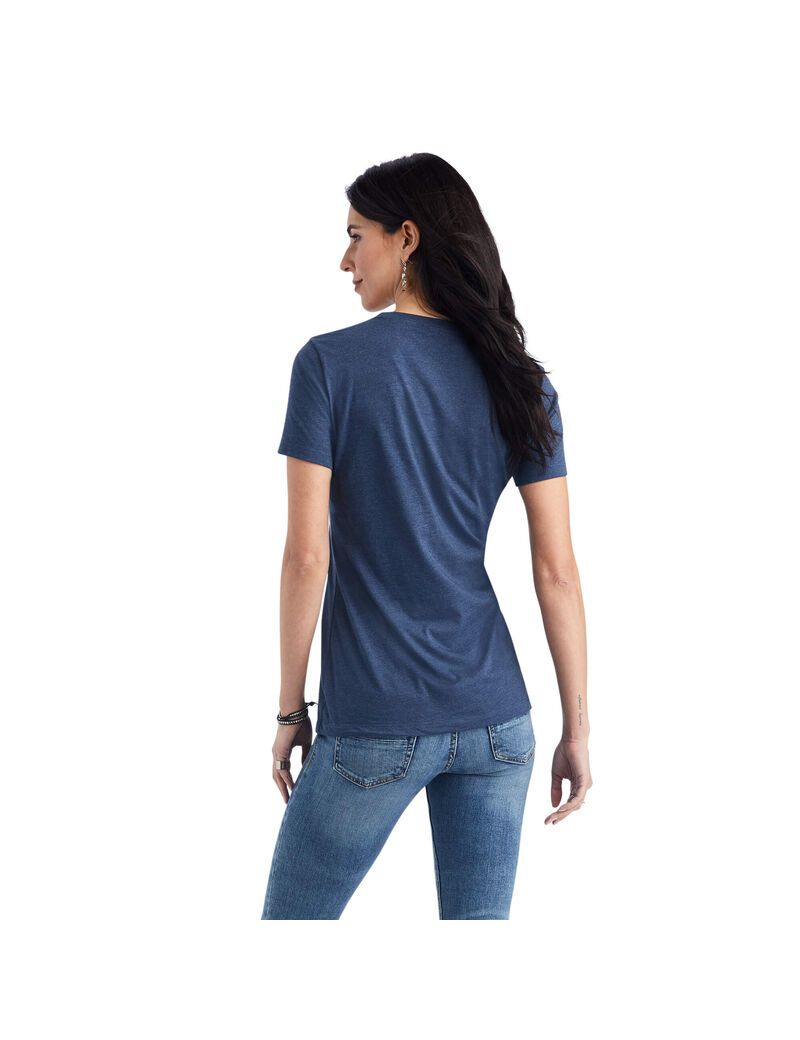 Hauts Ariat Star Calf Tee Bleu Marine Femme | XSI-97595577