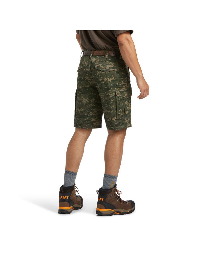 Shorts Ariat Rebar DuraStretch Made Tough Cargo Camouflage Foncé Homme | NZG-05086861