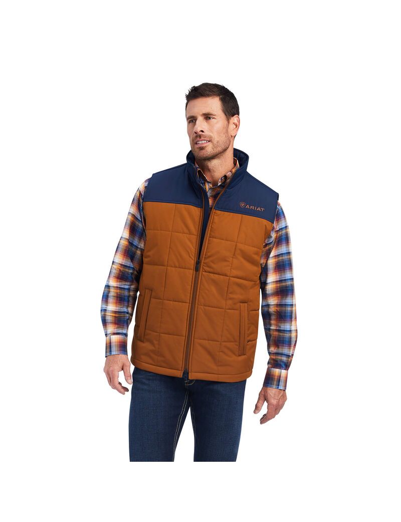 Gilet Ariat Crius Insulated Marron Bleu Marine Homme | VPD-89890254