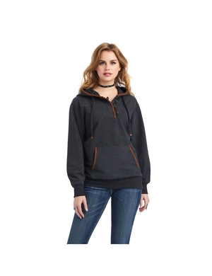 Sweat à Capuche Ariat REAL Elevated Grise Femme | YRT-54682165