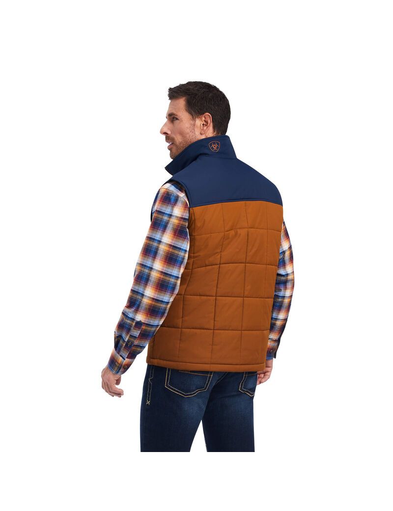 Gilet Ariat Crius Insulated Marron Bleu Marine Homme | VPD-89890254