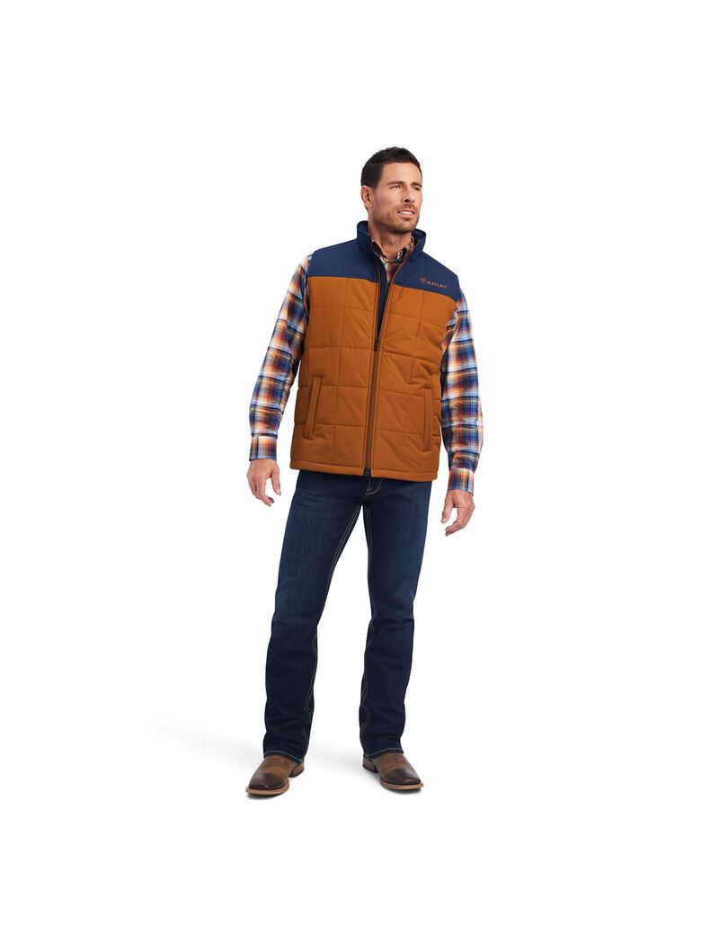 Gilet Ariat Crius Insulated Marron Bleu Marine Homme | VPD-89890254