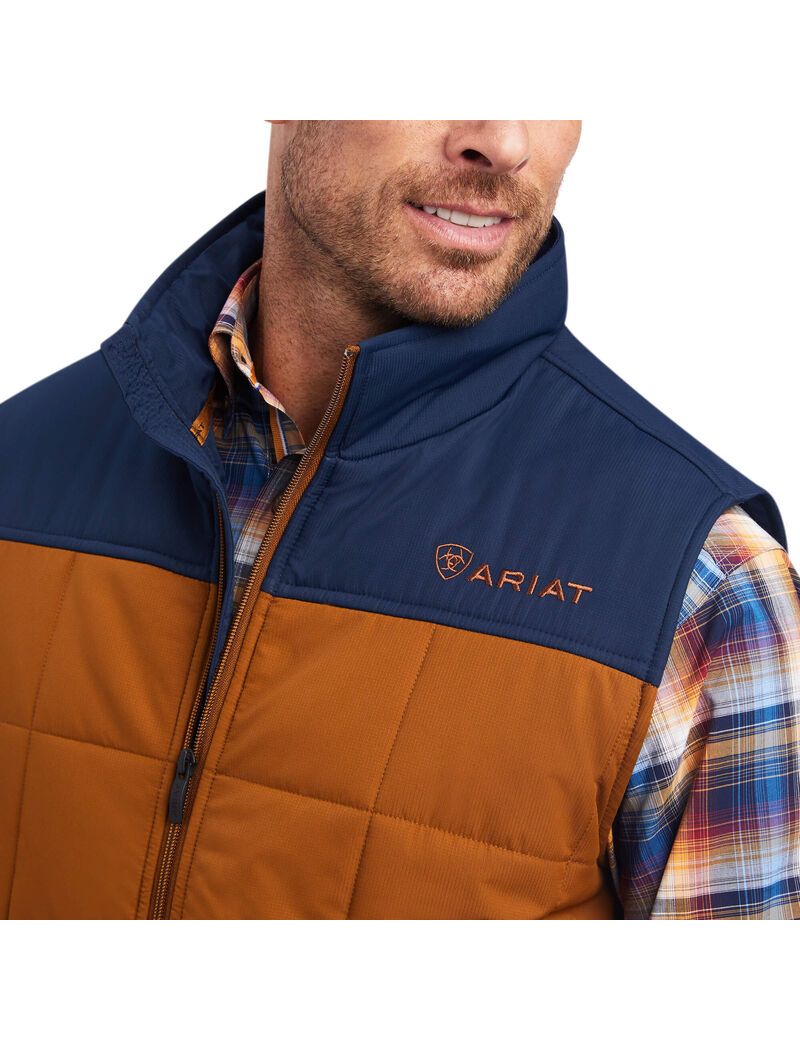 Gilet Ariat Crius Insulated Marron Bleu Marine Homme | VPD-89890254