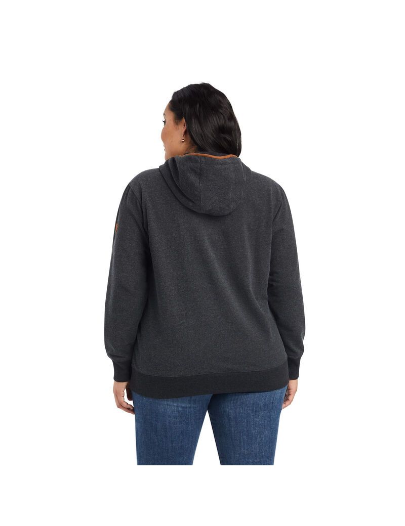 Sweat à Capuche Ariat REAL Elevated Grise Femme | YRT-54682165