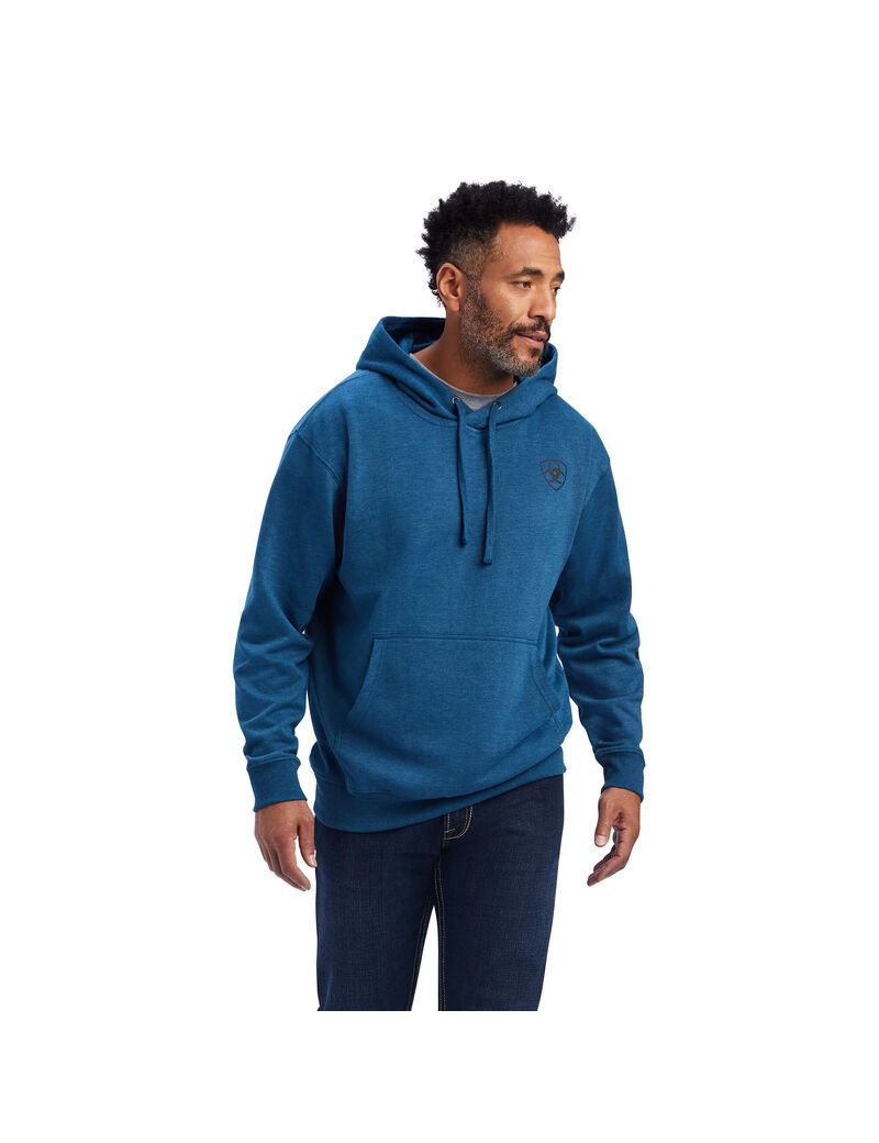 Sweat à Capuche Ariat Logo Bleu Marine Homme | JEO-52544742