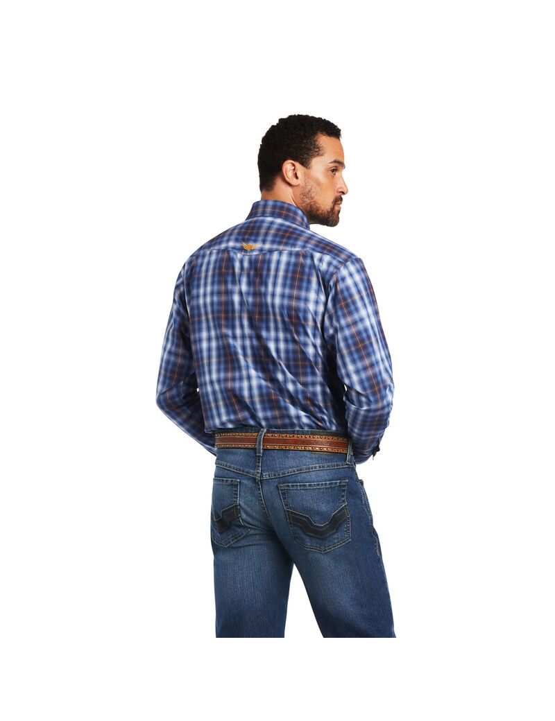 Chemises De Costume Ariat Relentless Inexorable Stretch Classiche Fit Snap Bleu Homme | OWG-38743975