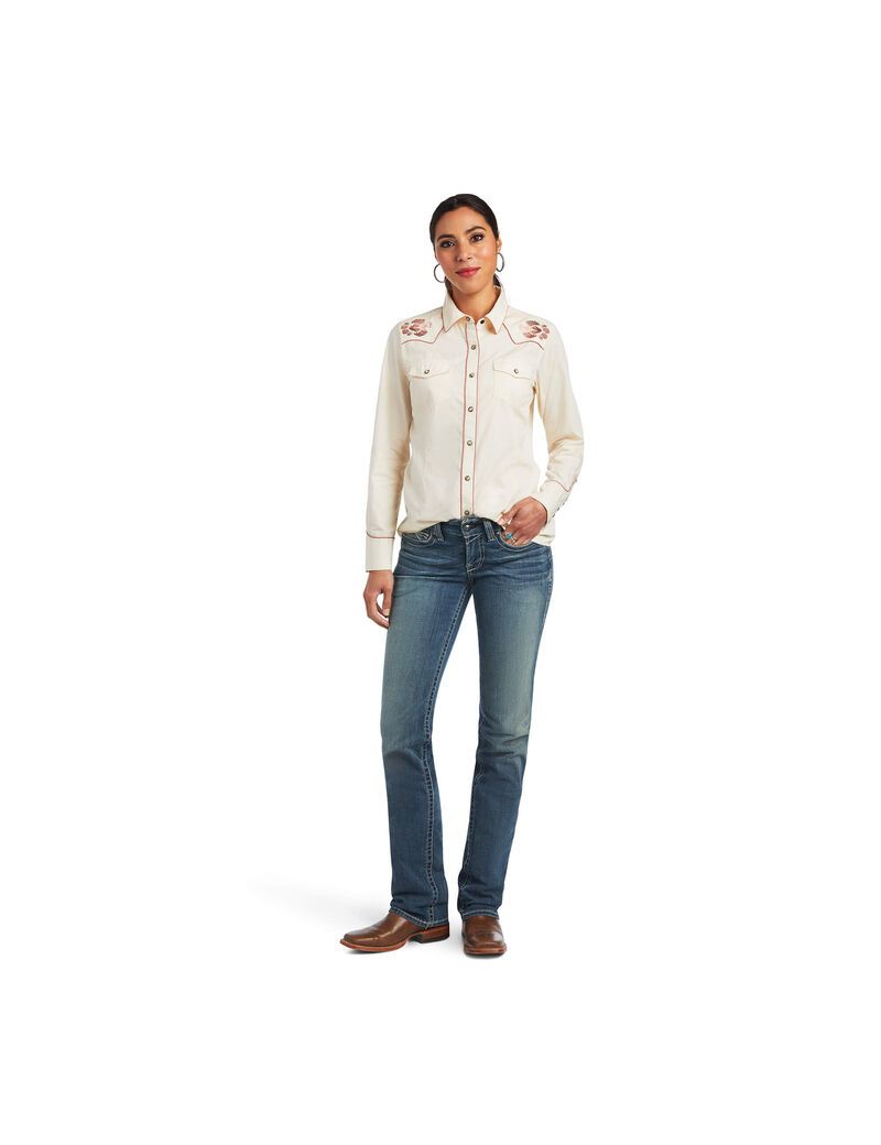 Hauts Ariat REAL Georgia Blanche Femme | TGX-83773983