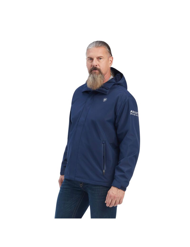 Vêtements De Travail Ariat Rebar Stormshell Imperméables Jackets Bleu Marine Homme | RZS-13700997