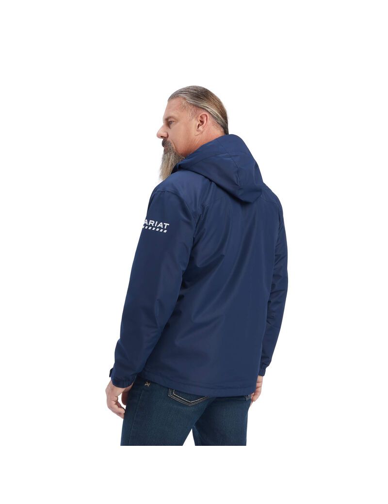 Vêtements De Travail Ariat Rebar Stormshell Imperméables Jackets Bleu Marine Homme | RZS-13700997