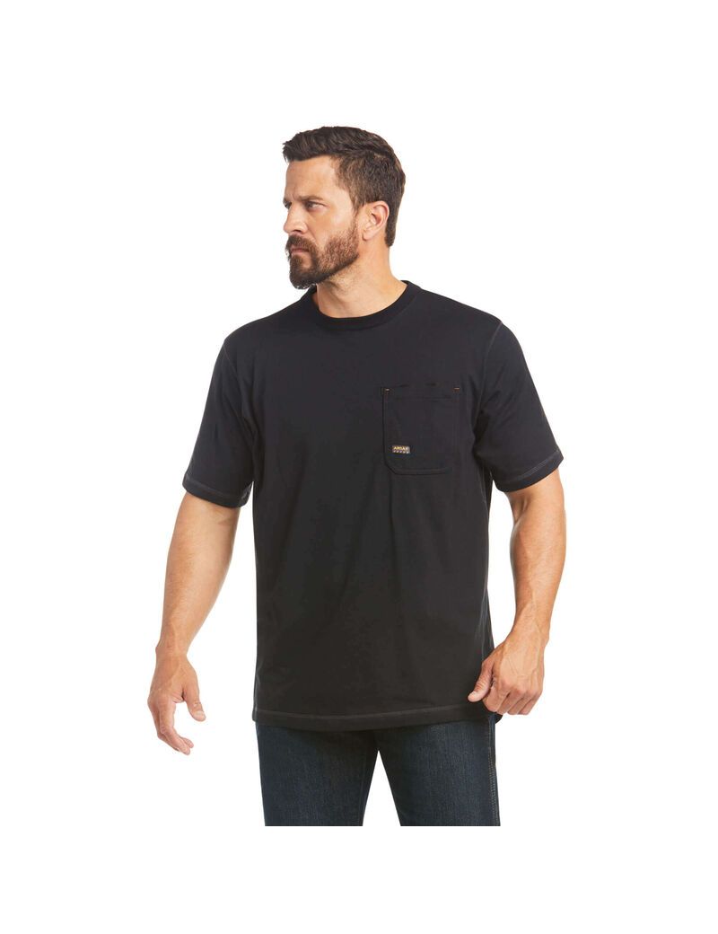 Vêtements De Travail Ariat Rebar Workman Logo T Shirts Noir Homme | HNZ-06987525