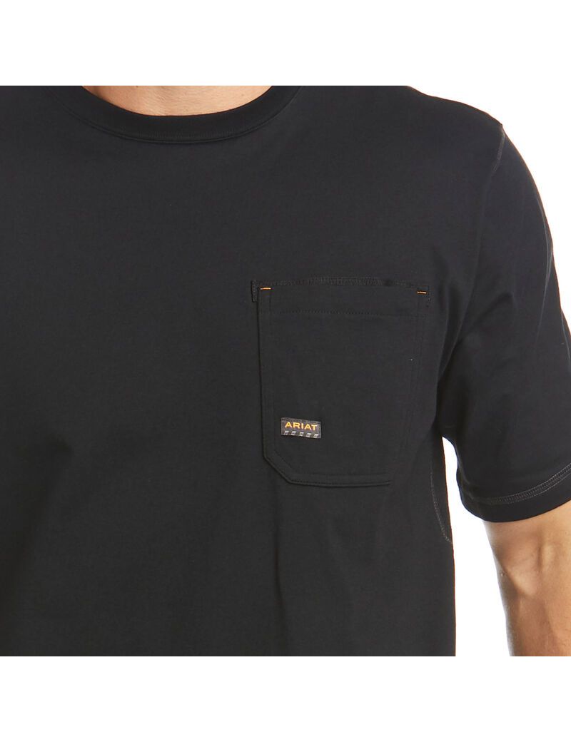 Vêtements De Travail Ariat Rebar Workman Logo T Shirts Noir Homme | HNZ-06987525