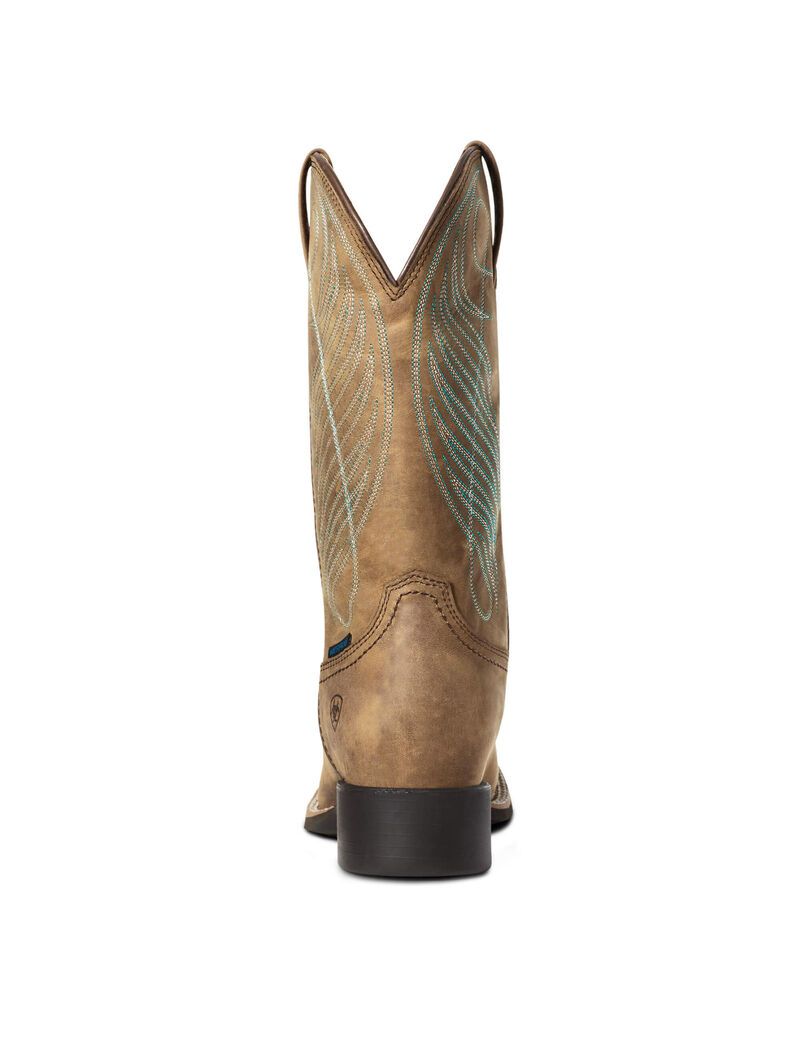 Bottes Imperméables Ariat Round Up Larges Square Embout Western Marron Femme | BZL-87898871