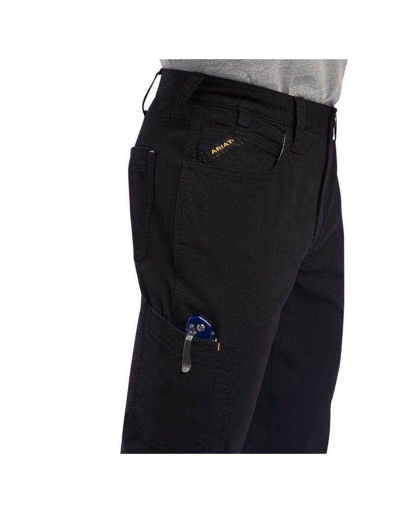 Pantalon Ariat Rebar M4 Low Rise DuraStretch Made Tough Stackable Droit Leg Noir Homme | BBS-26526565