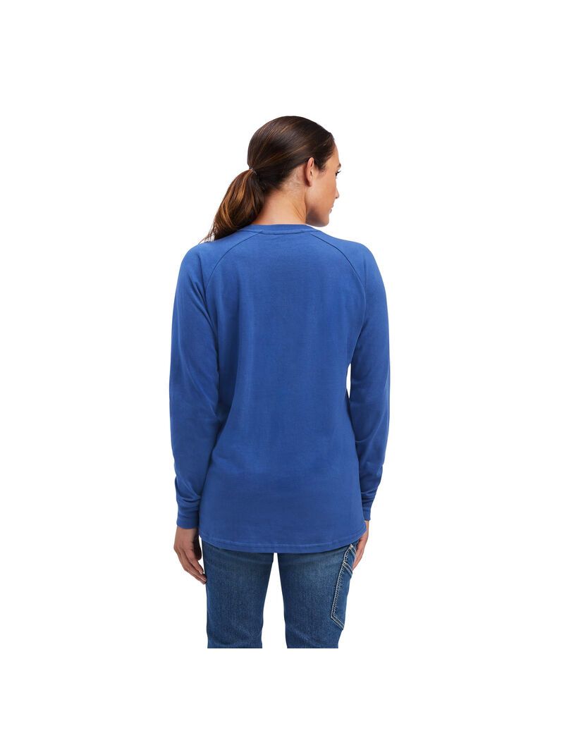 Vêtements De Travail Ariat Rebar CottonStrong Block T Shirts Bleu Marine Femme | FLK-43357330