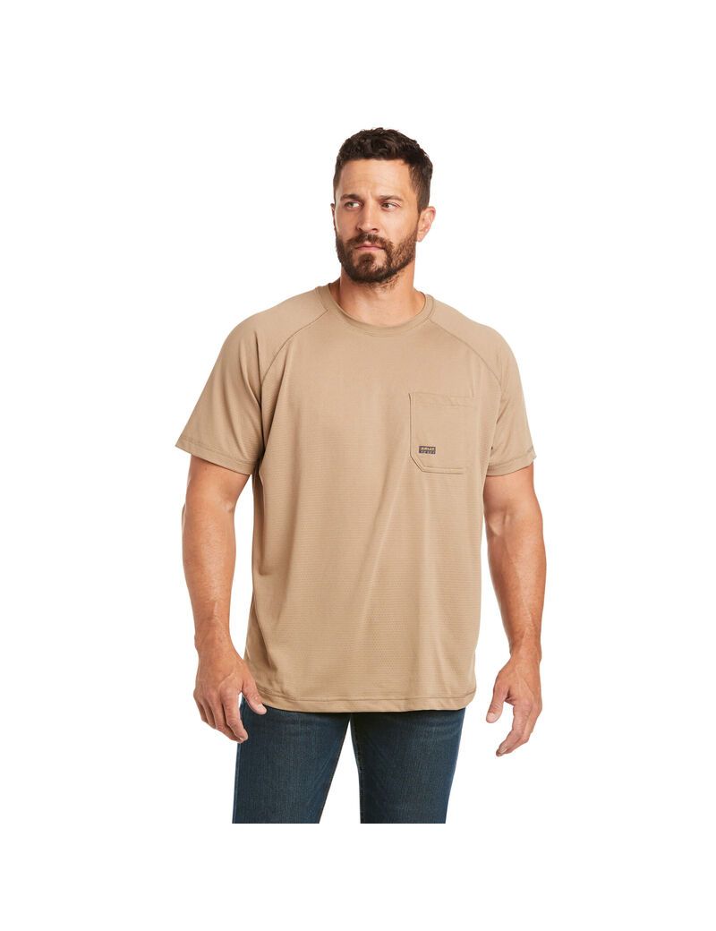 Vêtements De Travail Ariat Rebar Heat Fighter T Shirts Kaki Homme | MWQ-68065633