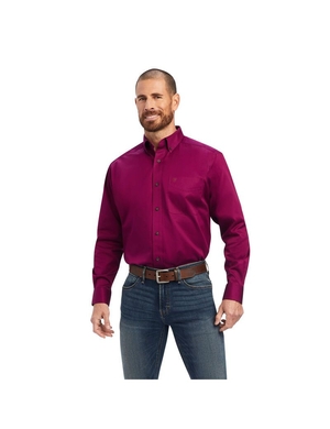 Chemises De Costume Ariat Solid Twill Violette Homme | XOC-66653045