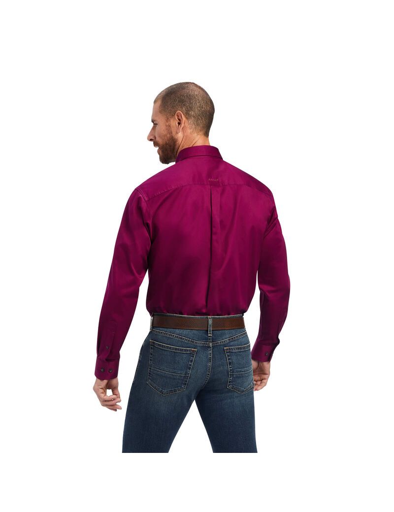 Chemises De Costume Ariat Solid Twill Violette Homme | XOC-66653045