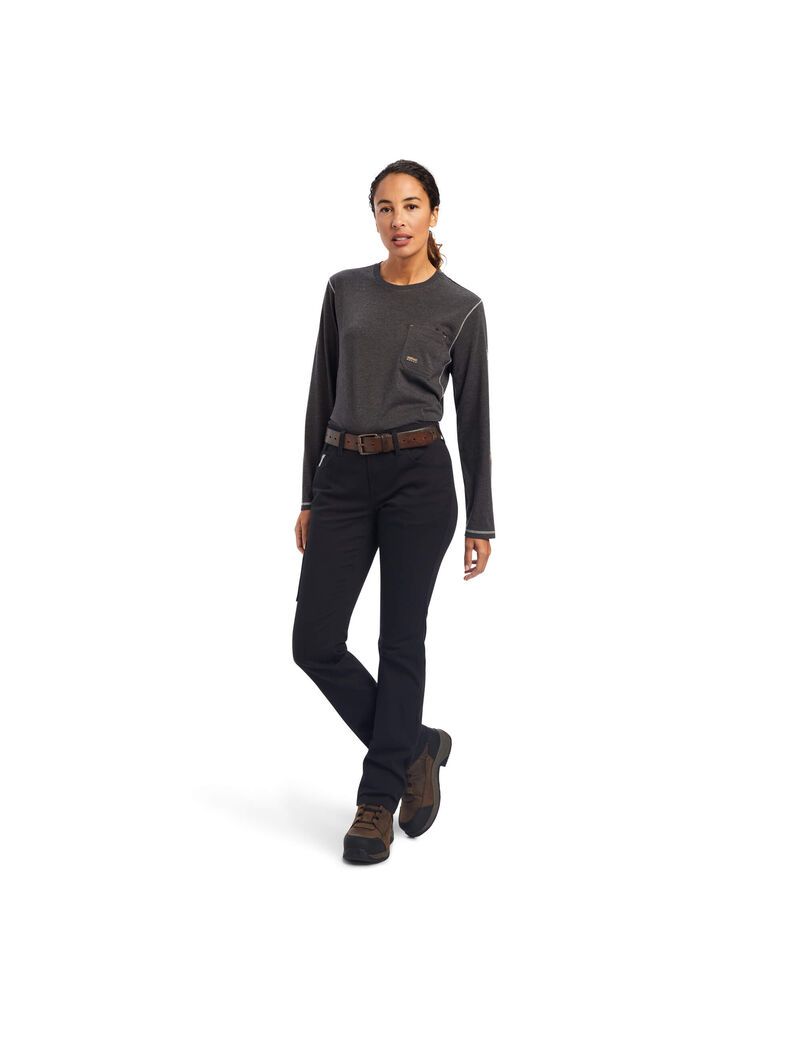 Vêtements De Travail Ariat Rebar DuraStretch Made Tough Droit Leg Pants Noir Femme | DSL-93198982