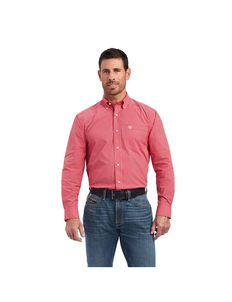 Chemises De Costume Ariat Pro Series Nevin Stretch Classiche Fit Rouge Homme | FLO-88427023