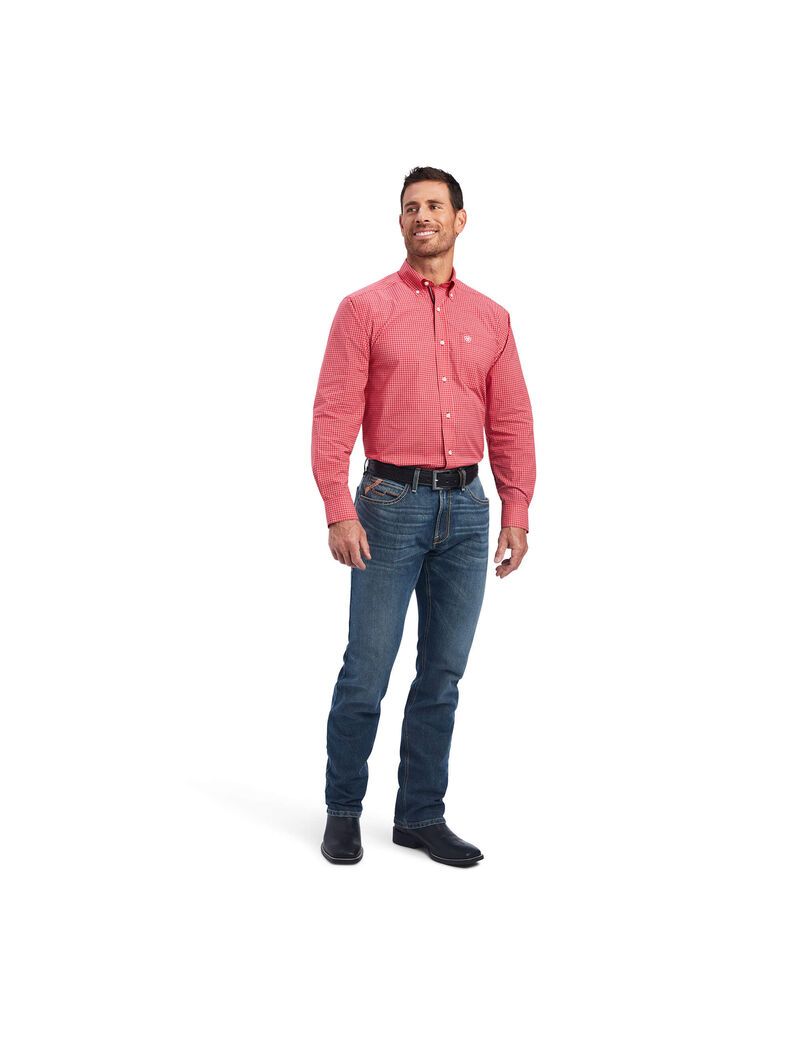 Chemises De Costume Ariat Pro Series Nevin Stretch Classiche Fit Rouge Homme | FLO-88427023