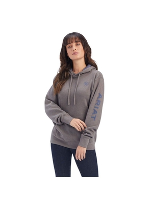 Sweat à Capuche Ariat REAL Arm Logo Grise Femme | ZFP-68546002