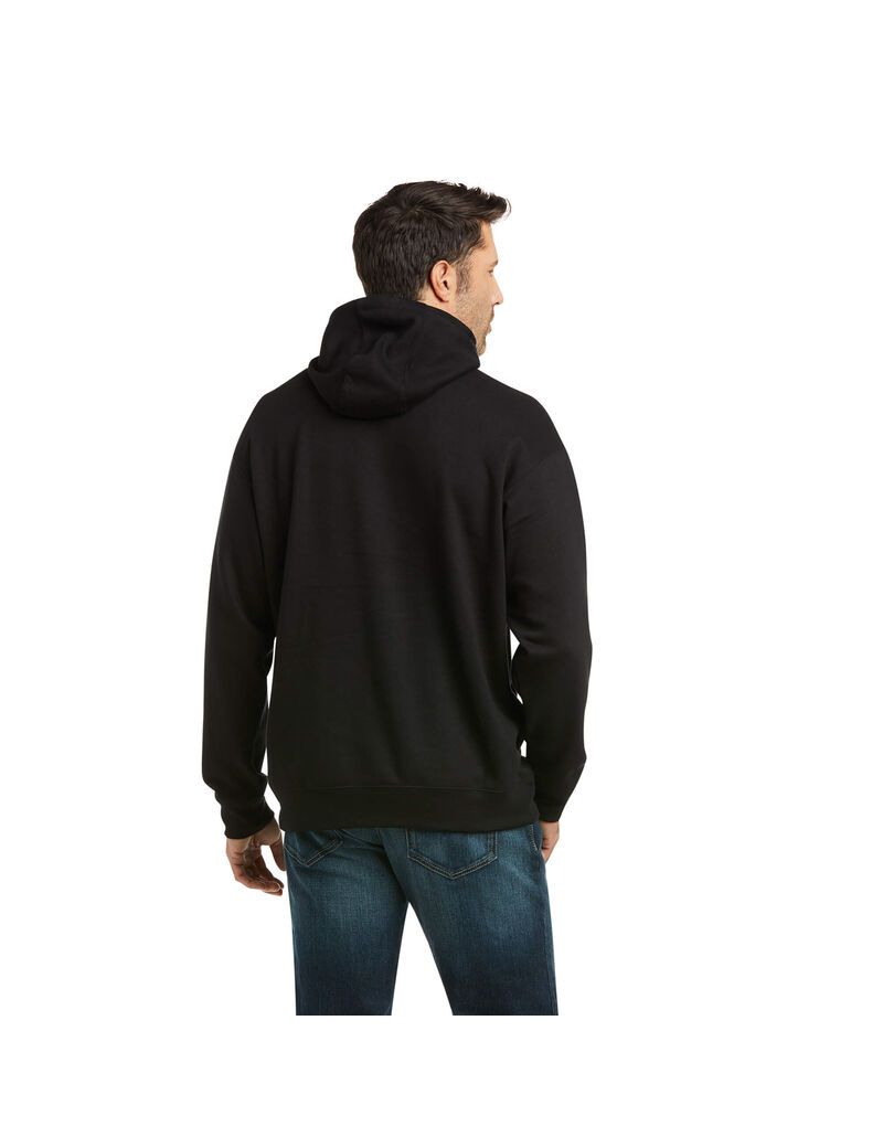 Sweat à Capuche Ariat Basic Sweatshirt Noir Homme | PTM-15583847