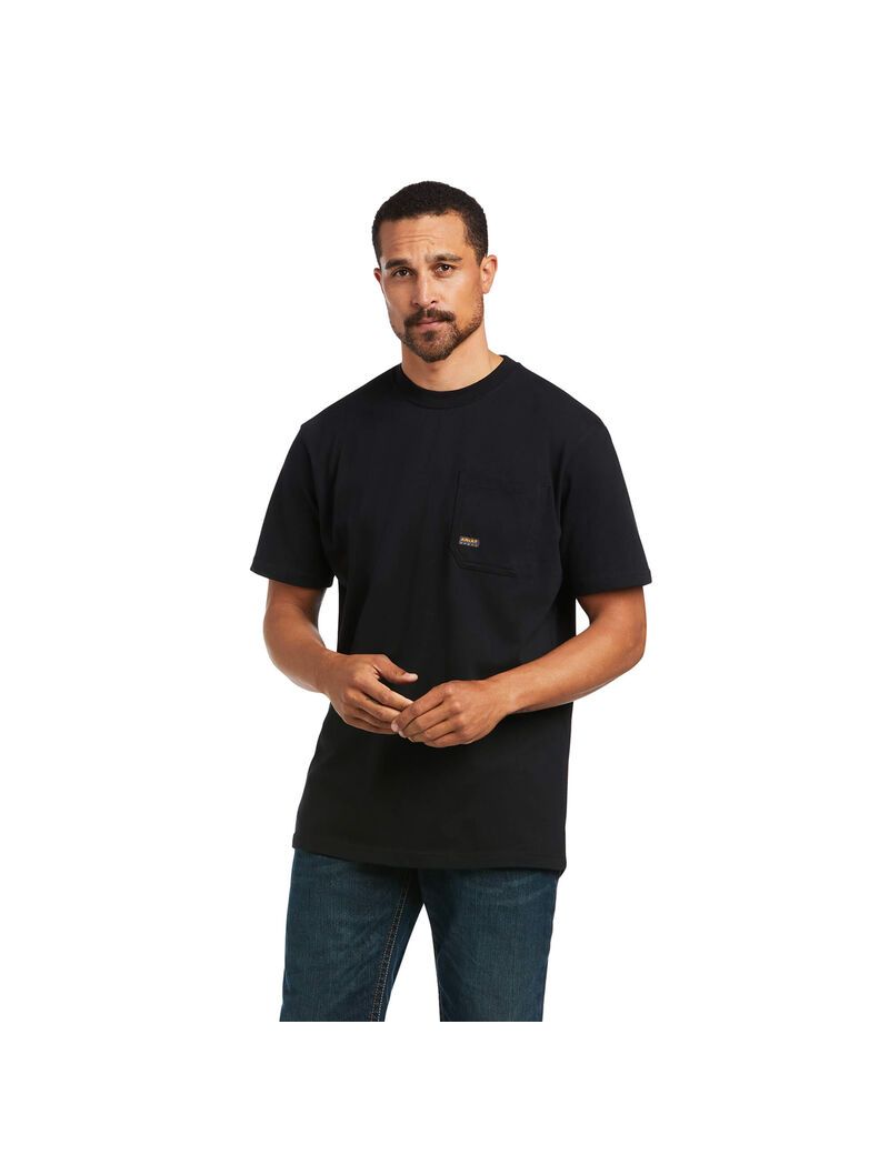 Vêtements De Travail Ariat Rebar Coton Strong Voltaic Hammer T Shirts Noir Homme | ZRH-16043090