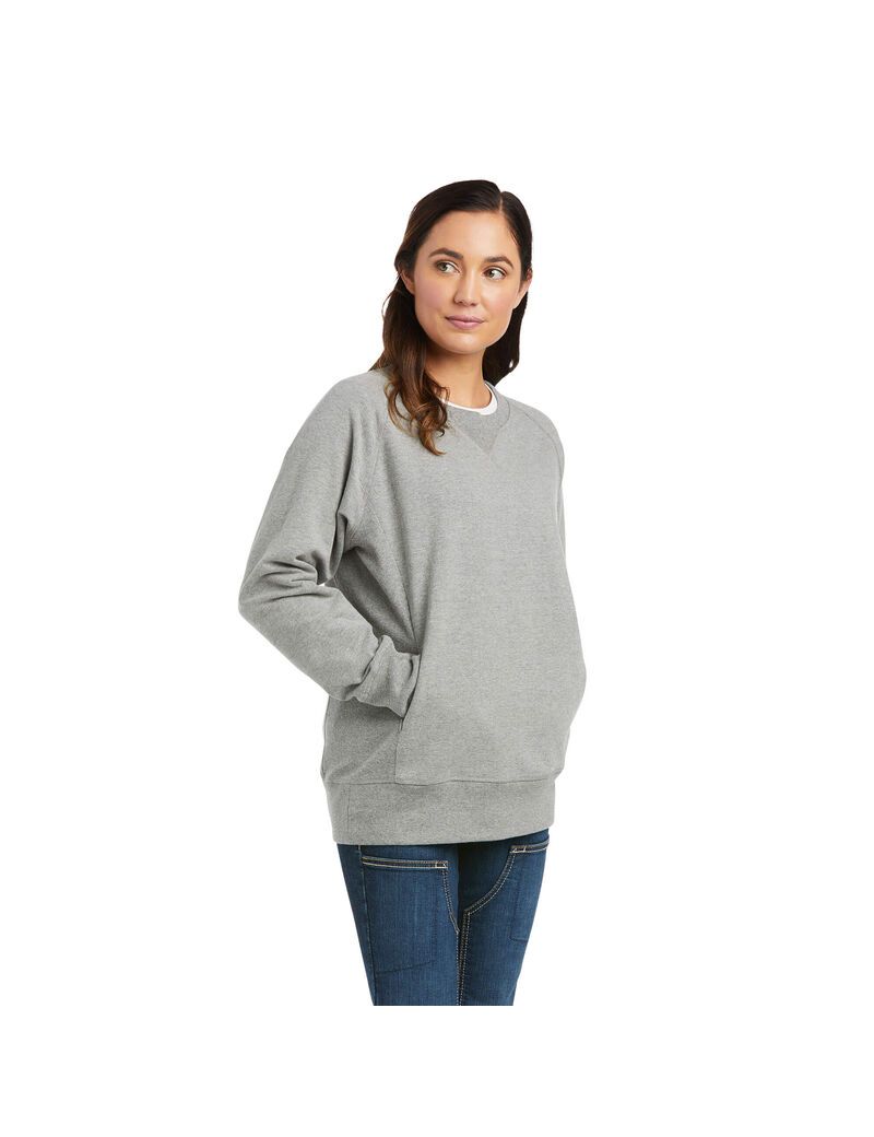 Sweats Ariat Rebar Workman Washed Fleece Grise Femme | OVJ-24949504