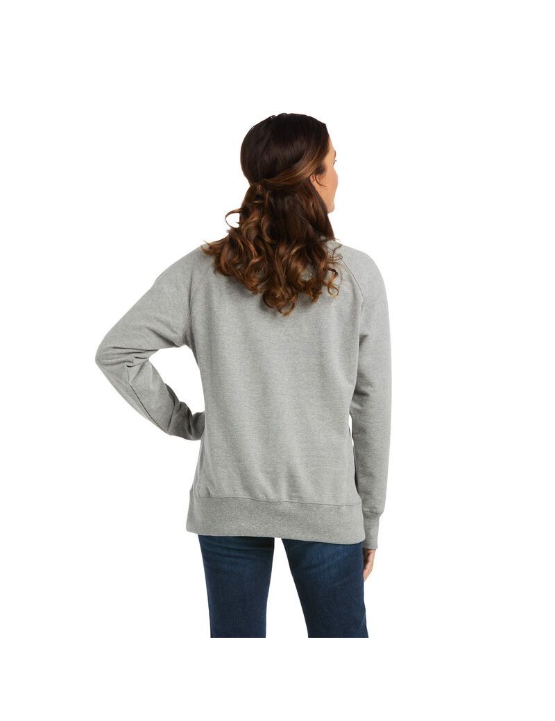 Sweats Ariat Rebar Workman Washed Fleece Grise Femme | OVJ-24949504