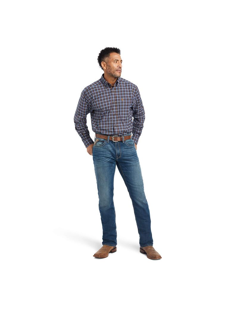 Chemises De Costume Ariat Pro Series Giacomo Stretch Classiche Fit Bleu Homme | TJV-97918708