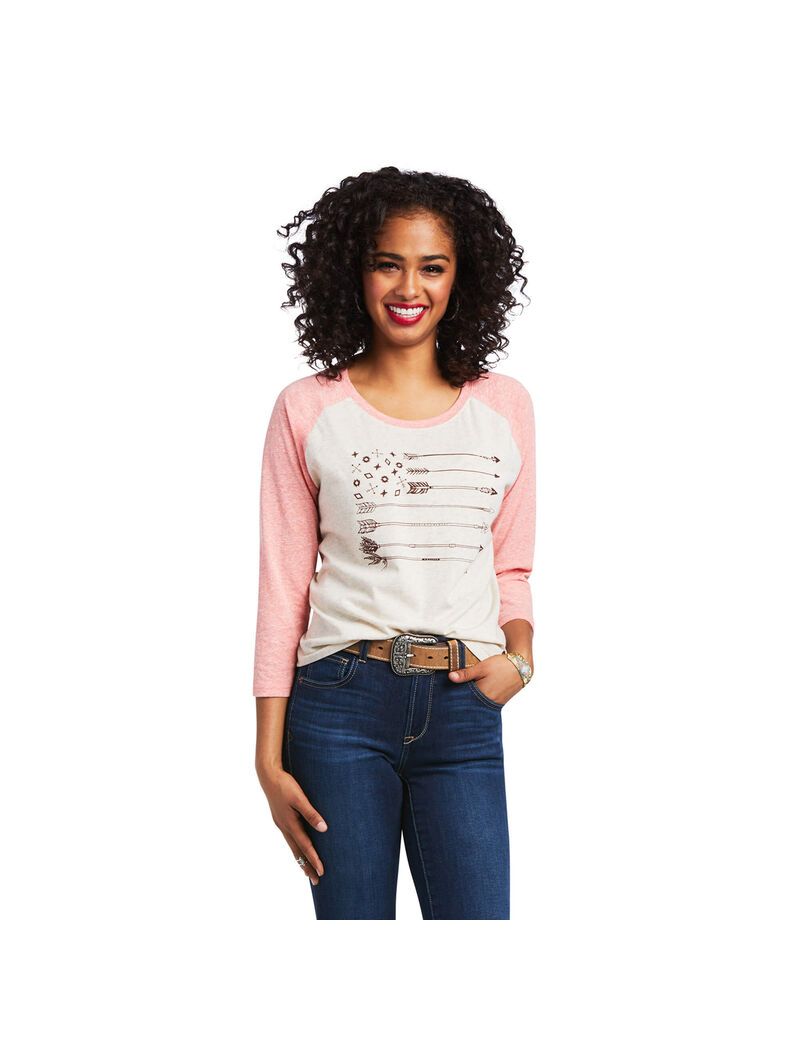 Hauts Ariat Arrow Raglan Beige Femme | YYQ-59823246