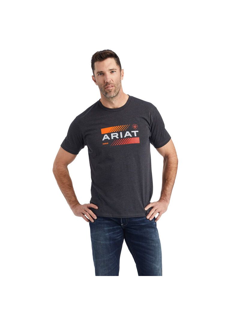 T Shirts Ariat Octane Stack Grise Homme | PRP-21852027